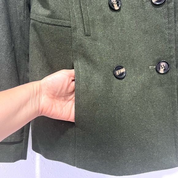 Thread & Supply Double-Breasted Peacoat in olive green large - Picture 8 of 9